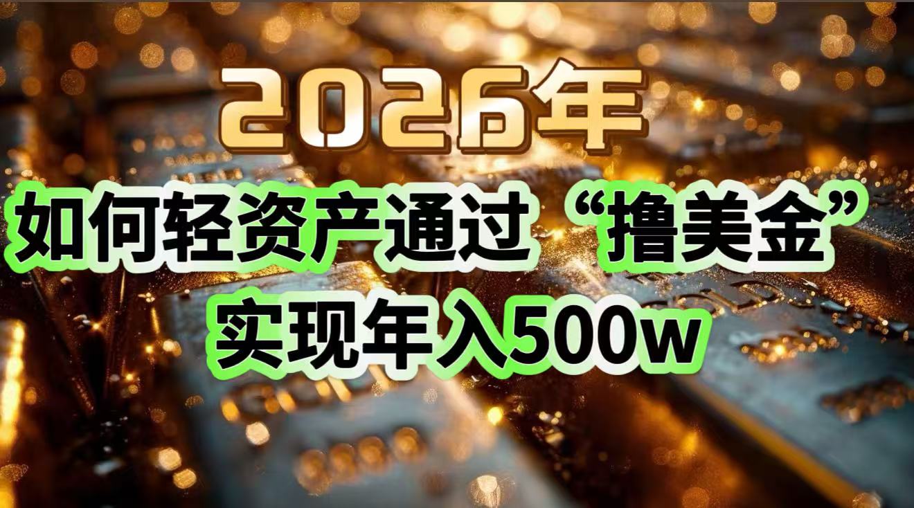 2026年如何轻资产通过“撸美金”实现年入500w-知识星球