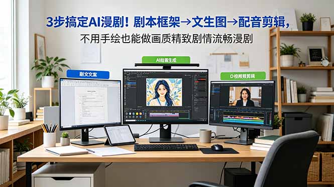 3步搞定AI漫剧！剧本框架→文生图→配音剪辑，不用手绘也能做画质精致剧情流畅漫剧-知识星球