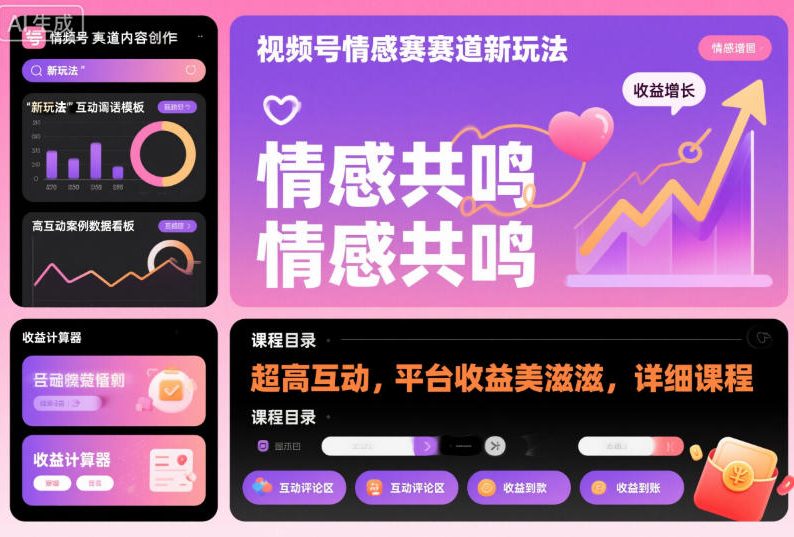 视频号情感赛道新玩法，超高互动，平台收益美滋滋，详细课程-知识星球