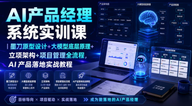 AI产品经理系统实训课｜墨刀原型设计+大模型底层原理+立项架构+项目管理全流程，AI产品落地实战教程-知识星球