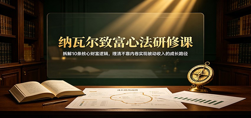 纳瓦尔致富心法研修课：拆解10条核心财富逻辑，理清不靠内卷实现被动收入的成长路径-知识星球