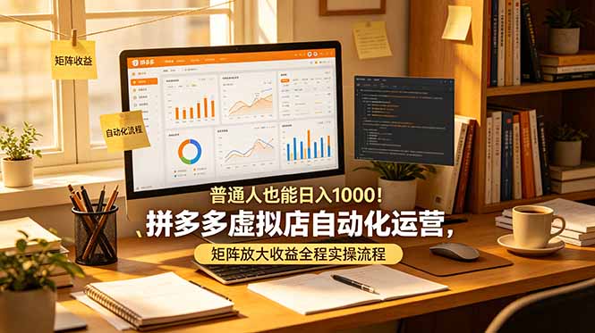 普通人也能日入 1000！拼多多虚拟店自动化运营，矩阵放大收益全程实操流程-知识星球
