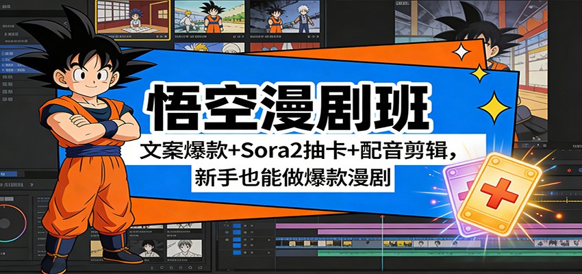 悟空漫剧班:文案爆款+Sora2抽卡+配音剪辑,新手也能做爆款漫剧-知识星球