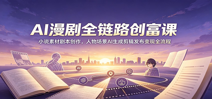 AI漫剧全链路创富课：小说素材剧本创作，人物场景AI生成剪辑发布变现全流程-知识星球