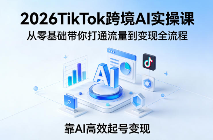2026TikTok跨境AI实操课，从零基础带你打通流量到变现全流程，靠AI高效起号变现-知识星球
