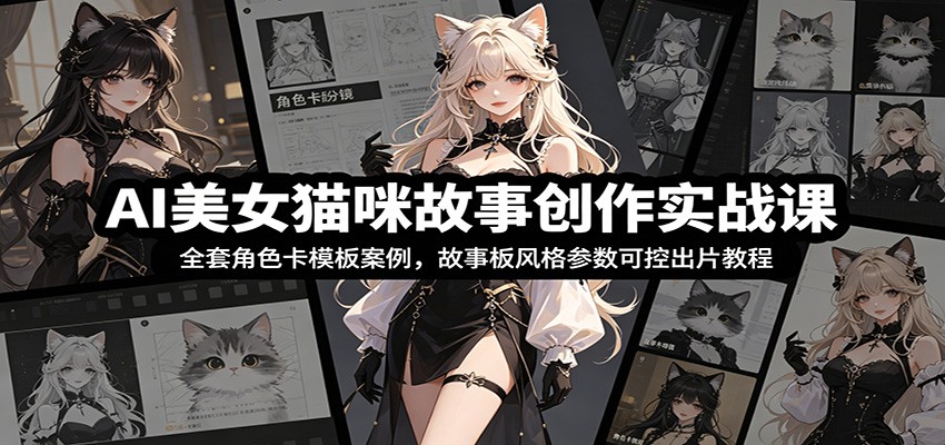 AI美女猫咪故事创作实战课：全套角色卡模板案例，故事板风格参数可控出片教程-知识星球