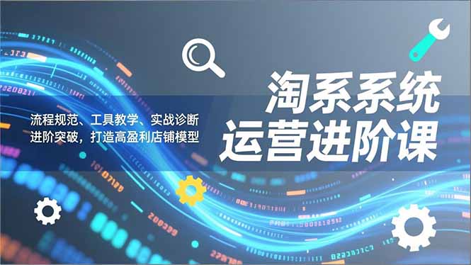 淘系系统运营进阶课2.0，流程规范、工具教学、实战诊断，进阶突破，打造高盈利店铺模型-知识星球