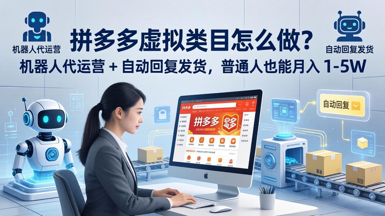 拼多多虚拟类目怎么做？机器人代运营 + 自动回复发货，普通人也能月入 1-5W-知识星球