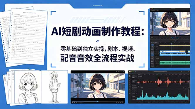 AI短剧动画制作教程：零基础到独立实操，剧本、视频、配音音效全流程实战-知识星球