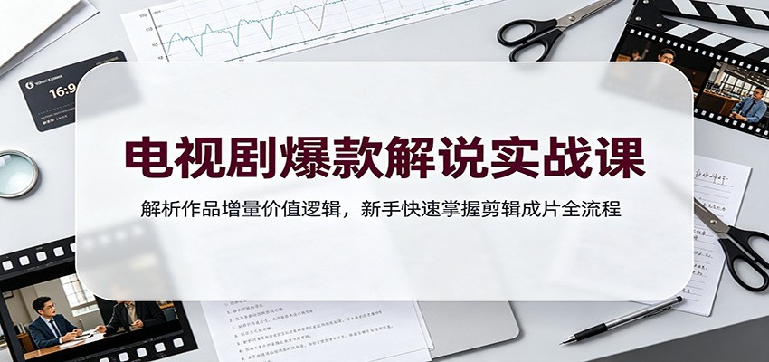 电视剧爆款解说实战课:解析作品增量价值逻辑,新手快速掌握剪辑成片全流程-知识星球