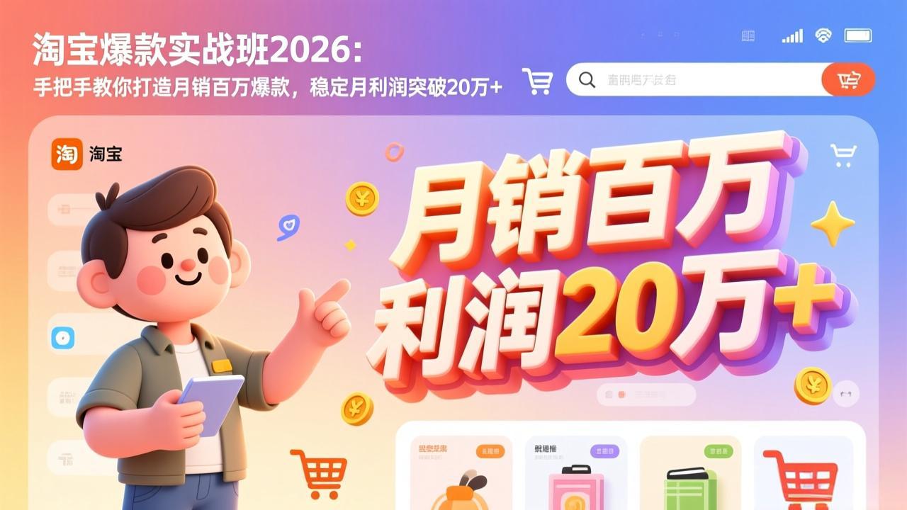 淘宝爆款实战班-2026年2月更新：手把手教你打造月销百万爆款，稳定月利润突破20万+-知识星球