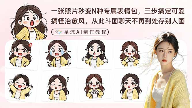 一张照片秒变N种专属表情包，三步搞定可爱搞怪治愈风，从此斗图聊天不再到处存别人图-知识星球