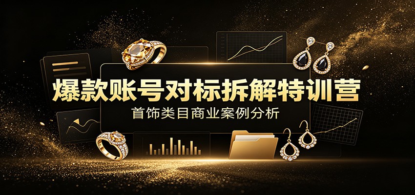 爆款账号对标拆解特训营：首饰类目商业案例分析，配套完整资料内容-知识星球