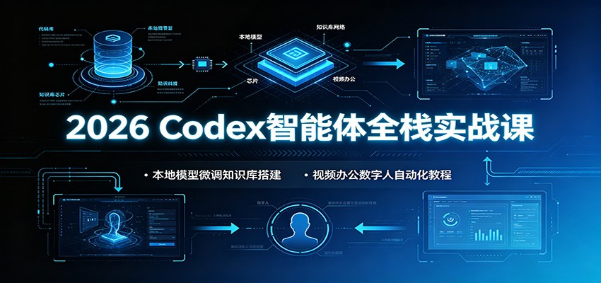 2026 Codex智能体全栈实战课：本地模型微调知识库搭建，视频办公数字人自动化教程-知识星球
