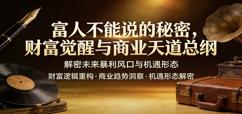 富人不能说的秘密，财富觉醒与商业天道总纲，解密未来暴利风口与机遇形态-知识星球