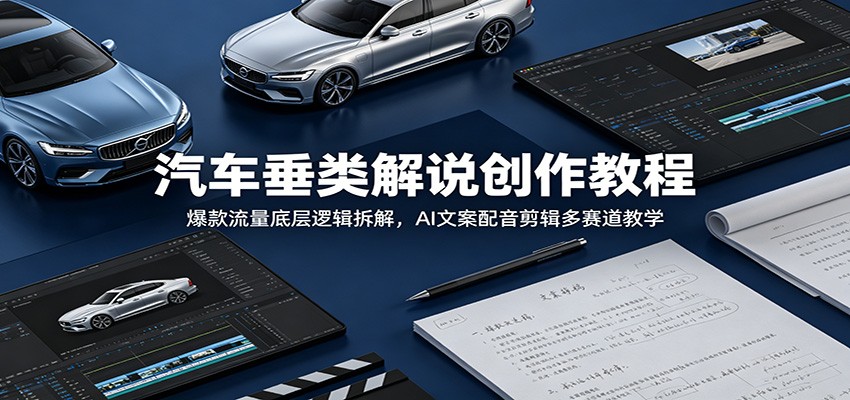 汽车垂类解说创作教程：爆款流量底层逻辑拆解，AI文案配音剪辑多赛道教学-知识星球