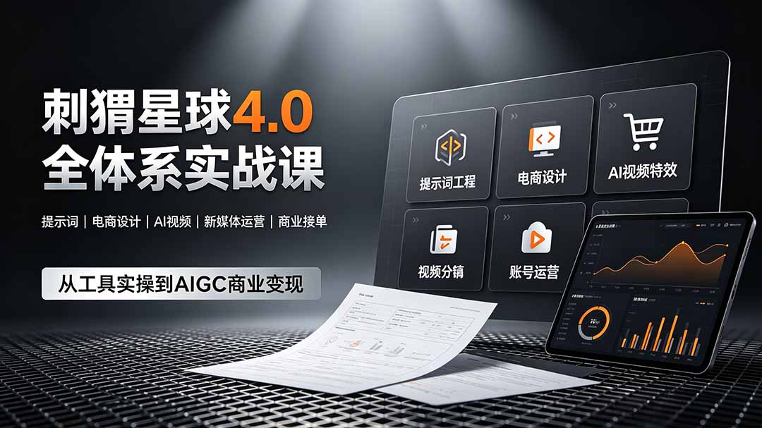 刺猬星球4.0全体系实战课，覆盖提示词工程、电商设计、AI视频特效与新媒体运营，一站式掌握AIGC商业核心技能-知识星球