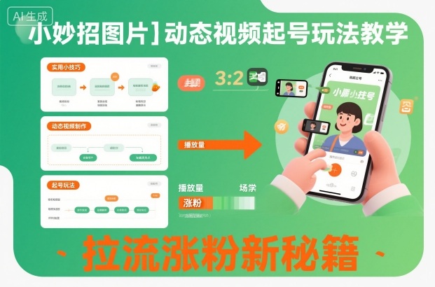 小妙招图片＋动态视频起号玩法教学，拉流涨粉新秘籍-知识星球