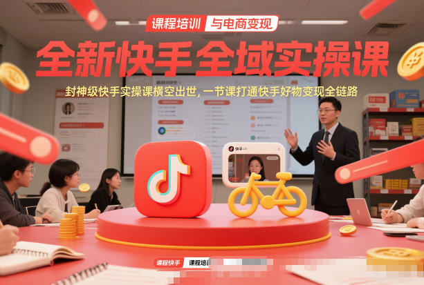 全新快手全域实操课，封神级快手实操课横空出世，一节课打通快手好物变现全链路-知识星球