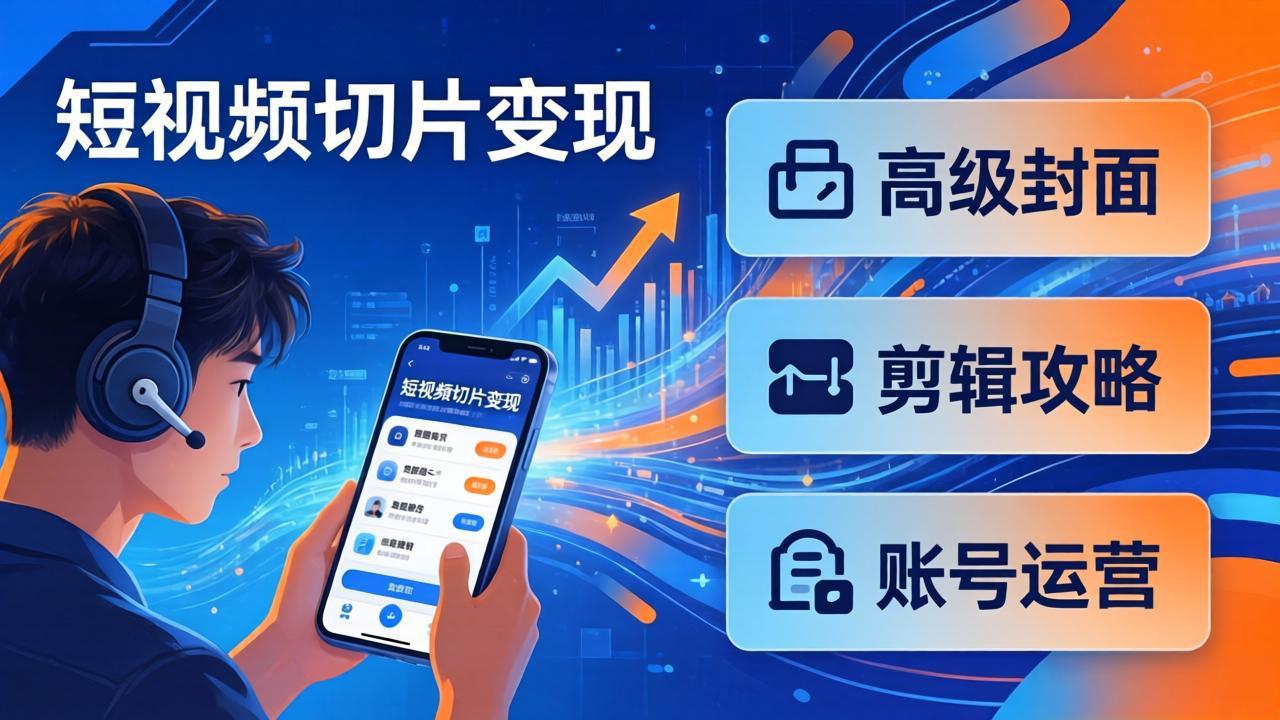 短视频切片变现速成班2.0：高级封面+剪辑攻略+账号运营，0基础小白快速入局副业-知识星球