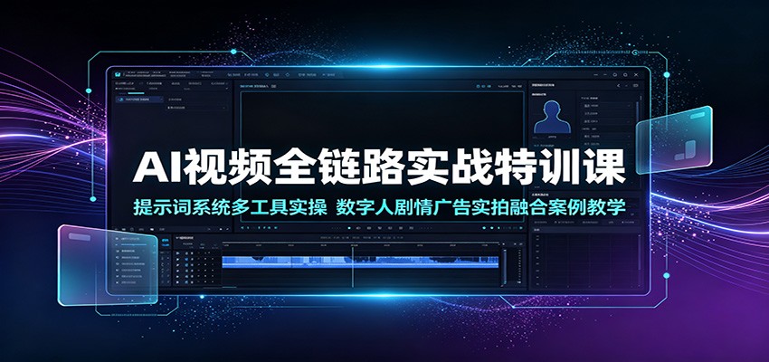 AI视频全链路实战特训课：提示词系统多工具实操，数字人剧情广告实拍融合案例教学-知识星球