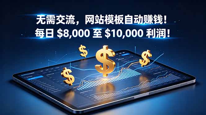 无需交流，网站模板自动赚钱！每日 $8,000 至 $10,000 利润！【原创双语字幕】-知识星球