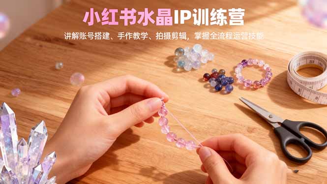小红书水晶IP训练营，讲解账号搭建、手作教学、拍摄剪辑，全流程运营技能-知识星球