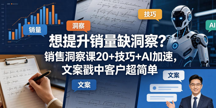 想提升销量缺洞察？销售洞察课20+技巧+AI加速，文案戳中客户超简单【原创双语字幕】-知识星球