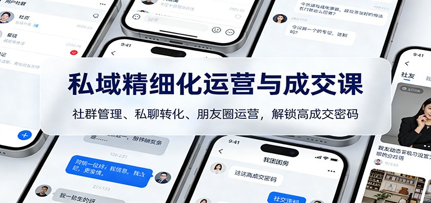 私域精细化运营与成交课：社群管理、私聊转化、朋友圈运营，解锁高成交密码-知识星球