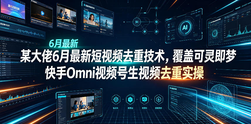 某大佬6月最新短视频去重技术,覆盖可灵即梦快手Omni视频号生视频去重实操-知识星球