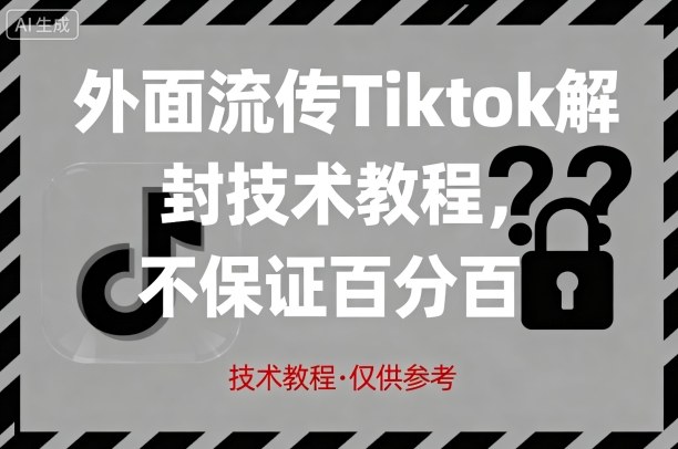 外面流传Tiktok解封技术教程，不保证百分百，具体自测-知识星球
