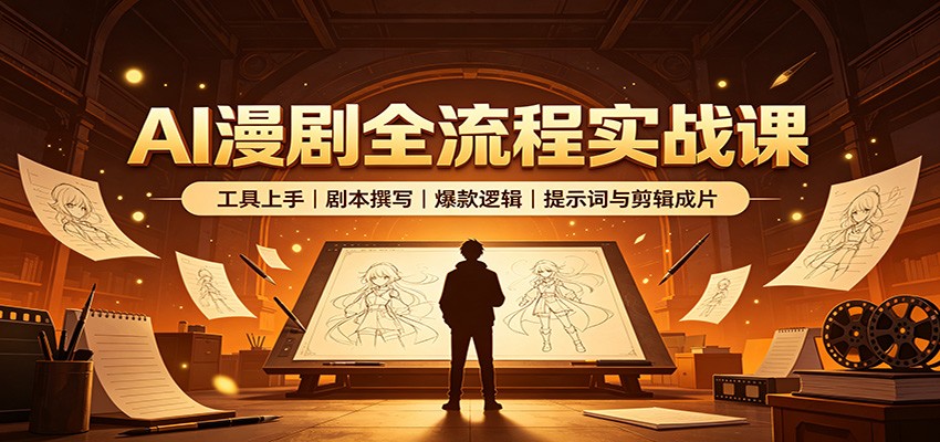 AI漫剧全流程实战课：工具上手、剧本撰写、爆款逻辑、提示词与剪辑成片-知识星球