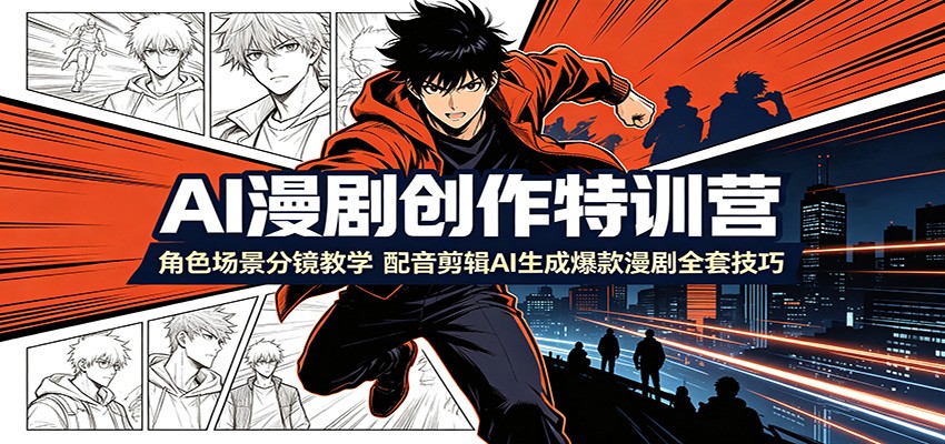 AI漫剧创作特训营：角色场景分镜教学，配音剪辑AI生成爆款漫剧全套技巧-知识星球