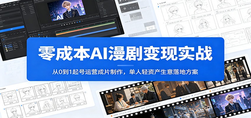 零成本AI漫剧变现实战：从0到1起号运营成片制作，单人轻资产生意落地方案-知识星球