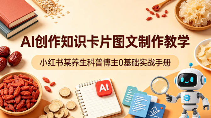 AI创作知识卡片图文制作教学，小红书某养生科普博主0基础实战手册-知识星球