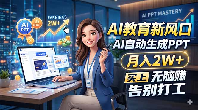 AI教育新风口，AI自动生成PPT，月入2W+，无脑赚，告别打工-知识星球