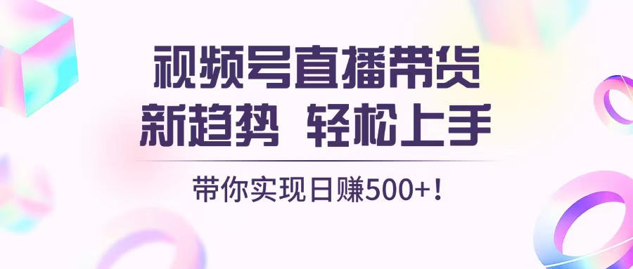 视频号直播带货新趋势，轻松上手，带你实现日赚500+-小禾网创