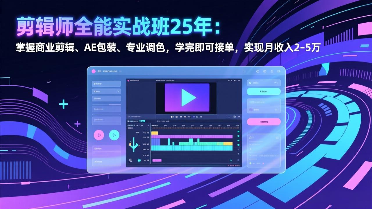 剪辑师全能实战班25年：掌握商业剪辑、AE包装、专业调色，学完即可接单，实现月收入2-5万-知识星球