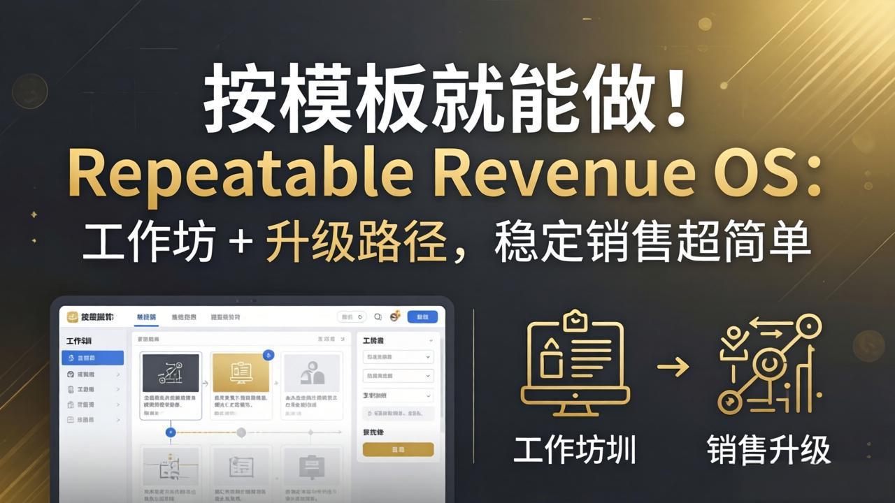 按模板就能做！Repeatable Revenue OS：工作坊 + 升级路径，稳定销售超简单-知识星球