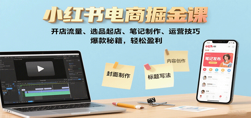 小红书电商掘金课:开店流量、选品起店、笔记制作、运营技巧,爆款秘籍,轻松盈利-知识星球