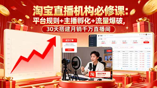 淘宝直播机构必修课：平台规则/主播孵化/流量爆破,30天搭建月销千万直播间-知识星球