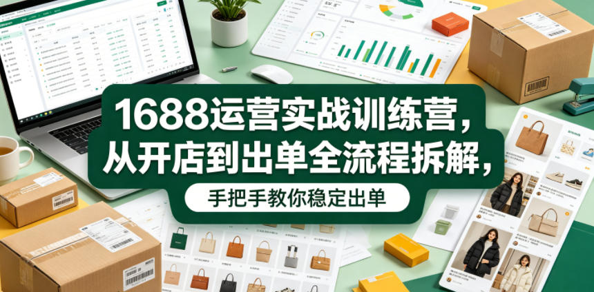 1688运营实战训练营，从开店到出单全流程拆解，手把手教你稳定出单-知识星球