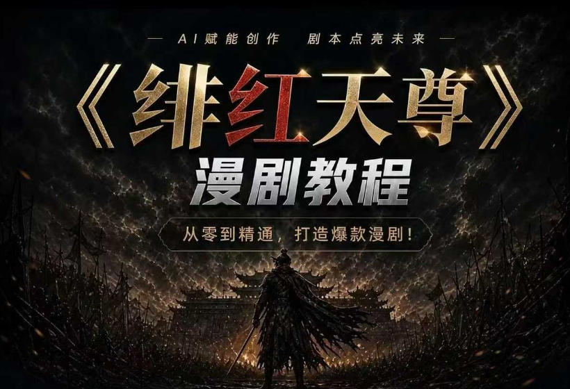 绯红天尊AI漫剧系统教程｜从零入门到精通，工具运用+剧本创作+爆款逻辑+提示词素材+镜头剪辑，全套爆款漫剧落地实战课-知识星球