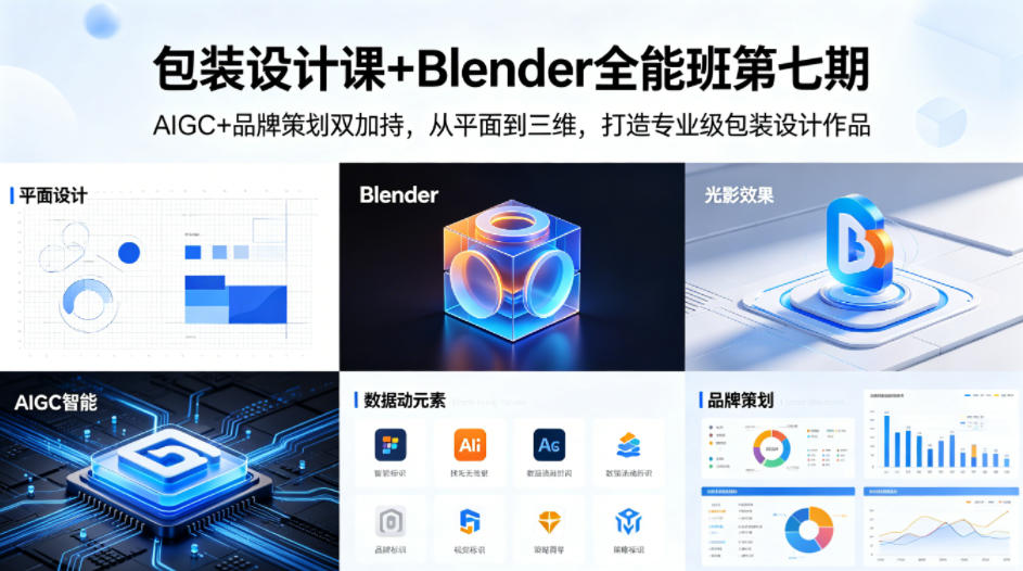 包装设计课+Blender全能班第七期，AIGC+品牌策划双加持，从平面到三维，打造专业级包装设计作品-知识星球