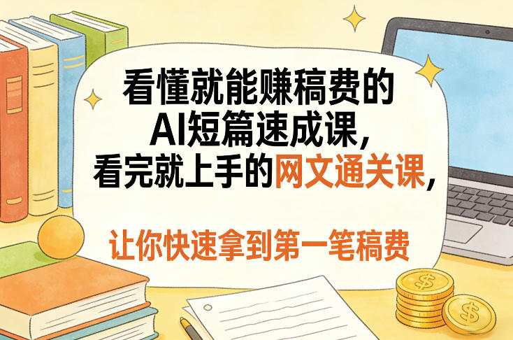 看懂就能賺稿费的AI短篇速成课，看完就上手的网文通关课，让你快速拿到第一笔稿费(更新8月)-知识星球