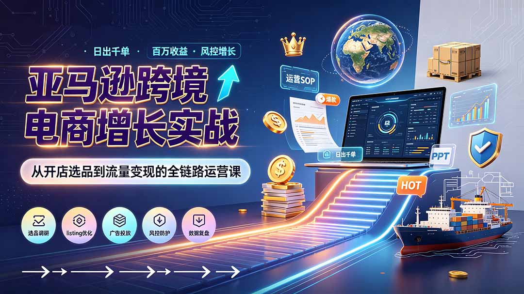 亚马逊0-1孵化特训营8期：从注册风控到稳定日出千单实战，规避审核封店风险，标准化执行流程落地-知识星球