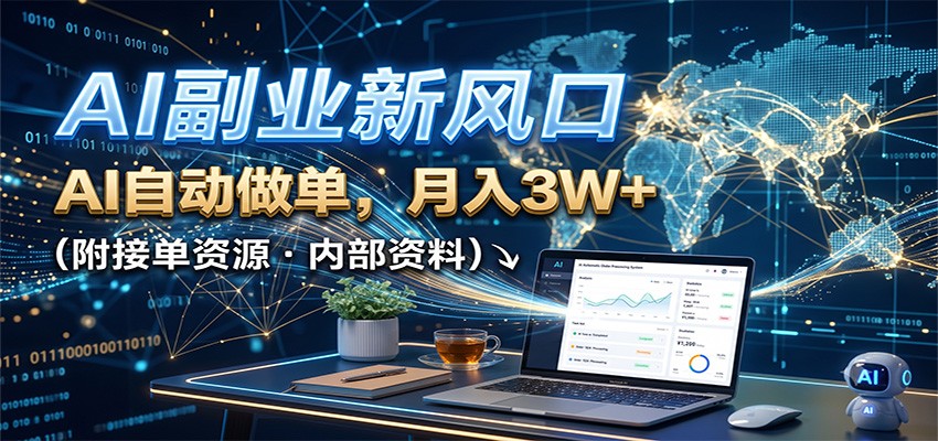 AI副业新风口，AI自动做单，月入3W+，附接单资源-知识星球