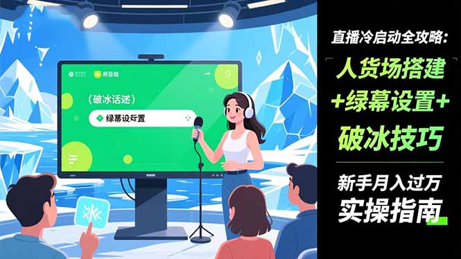 直播冷启动全攻略:人货场搭建+绿幕设置+破冰技巧，新手月入过万实操指南-知识星球