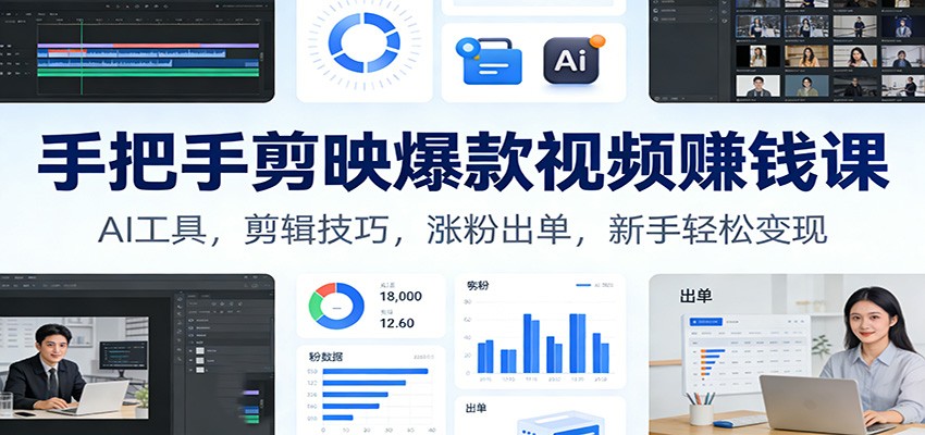 手把手剪映爆款视频赚钱课：AI工具，剪辑技巧，涨粉出单，新手轻松变现-知识星球