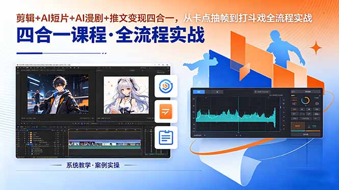 剪辑+AI短片+AI漫剧+推文变现四合一，从卡点抽帧到打斗戏全流程实战-知识星球